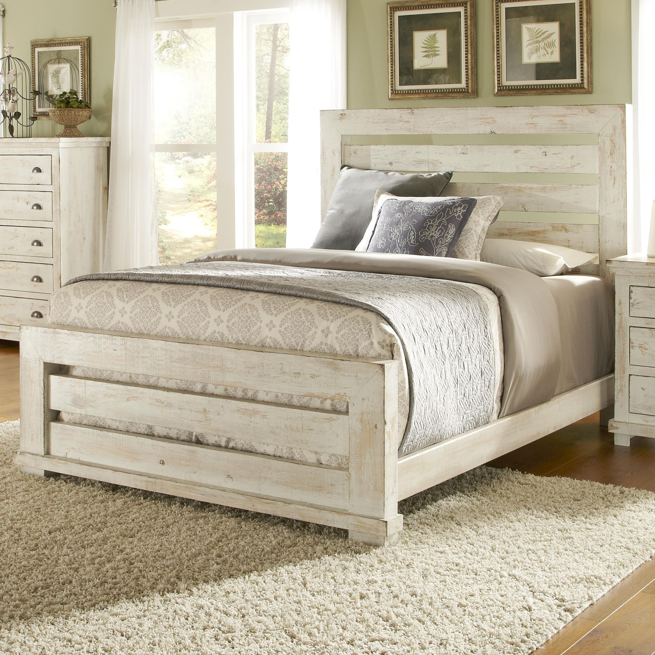 Progressive Furniture Willow California King Slat Bed with Distressed
